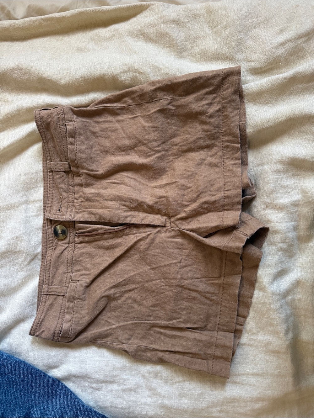 Maeve High-Waist Brown Cotton Shorts